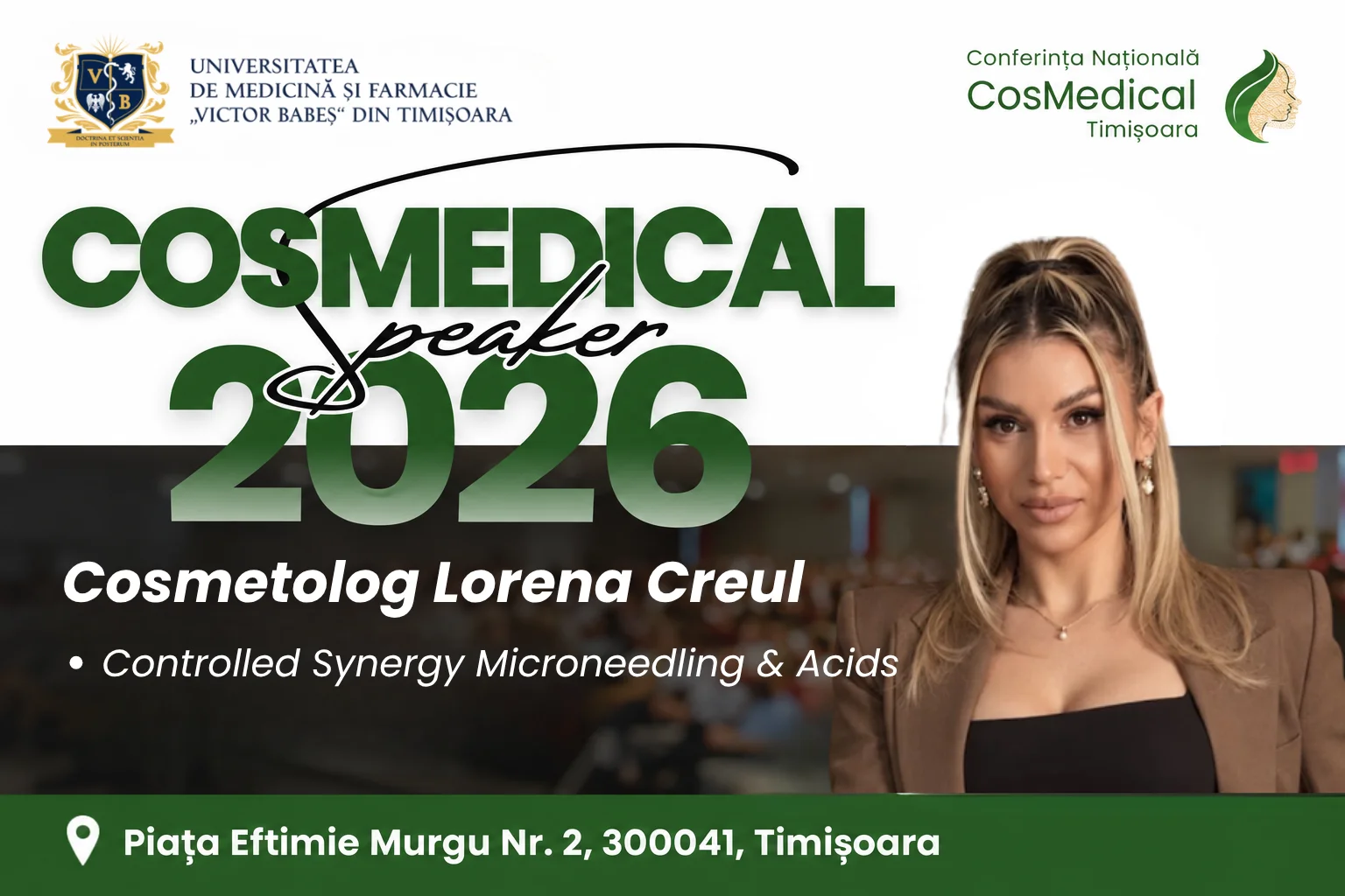 Cosmetolog Lorena Creul la CosMedical Timișoara 2026